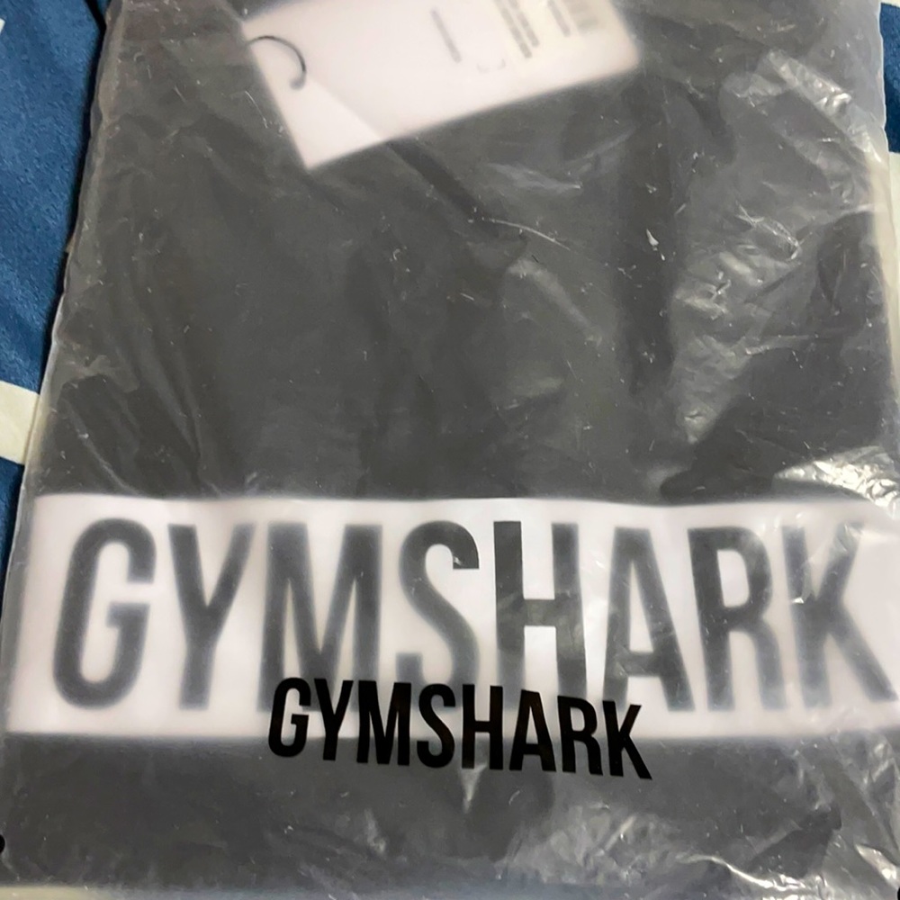 Gymshark black short sleeve tshirt block logo